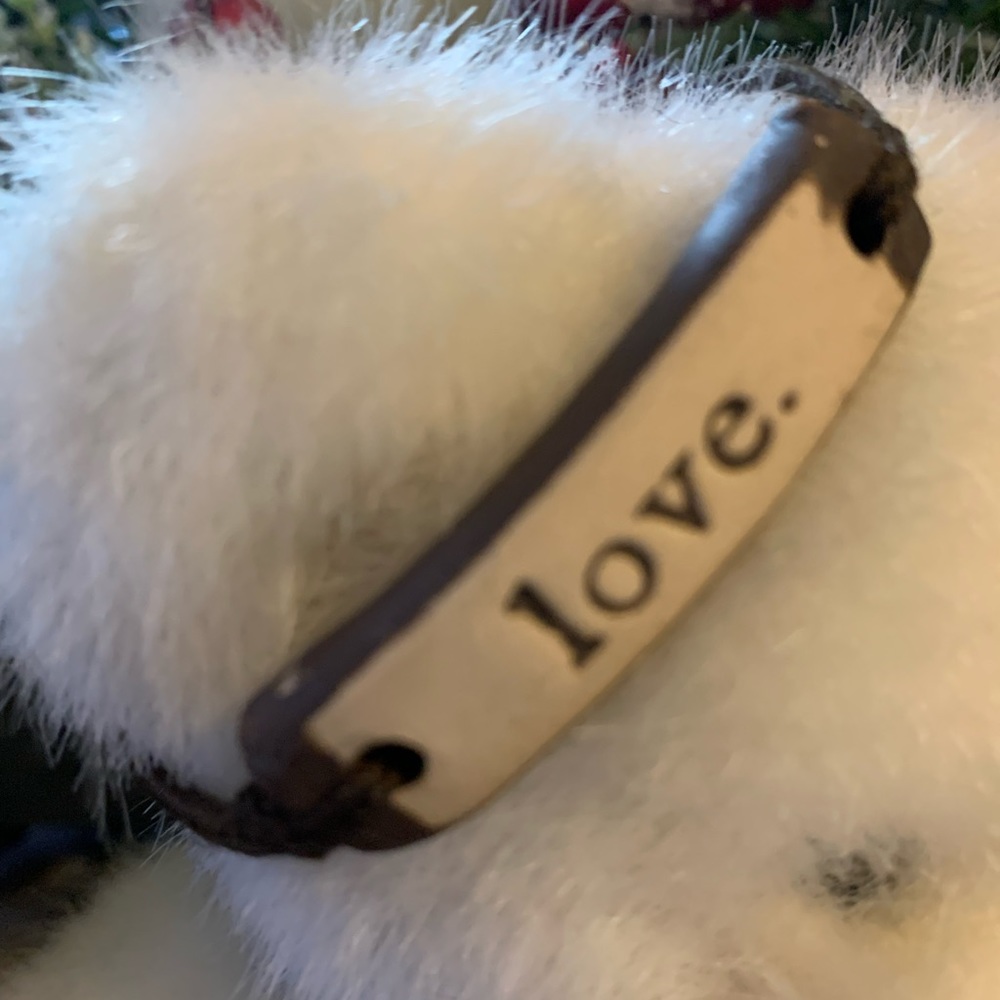 MudLOVEbracelet with brown leather straps and turquoise bead.